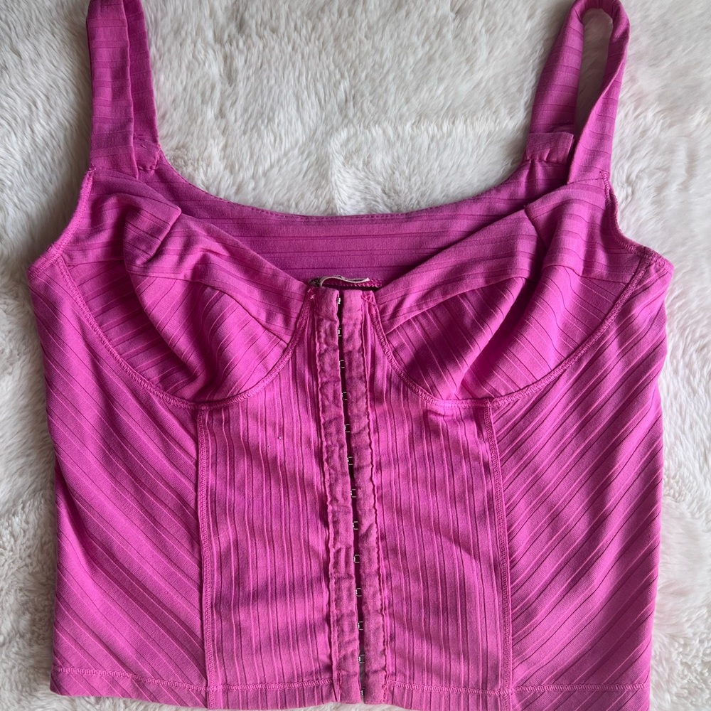 FREE PEOPLE corset top! Bustier vibes but fully comfy cotton.